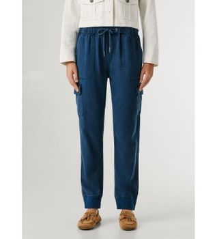 Pepe Jeans para mujer. PL2100040 Pantalón Jogger Mid Waist Slim marino (27), Casual, Algodón