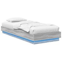 estructura de cama con led sonoma gris 80 x 200 cm vidaxl
