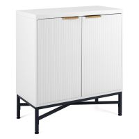 costway aparador de 2 puertas con estante ajustable 5 niveles 2 kits antivuelco y estructura reforzada x para salon recibidor blanco