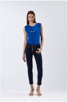 vaqueros denim skinny con botones indaco 33