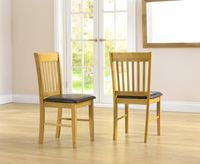 amalfi oak dining chairs - brown