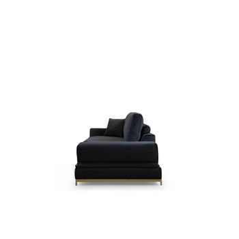 Sofá 4 Plazas Line Con Mesa Oro Negro