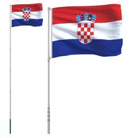 mastil y bandera de croacia aluminio 55 m vidaxl