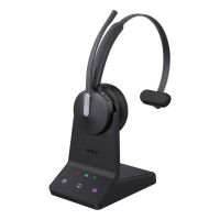 auriculares yealink wh64 mono inalambricos bluetooth para oficina con cancelacion de ruido negros