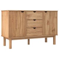 aparador auxiliar de salon otta madera pino marron 1135x43x73cm