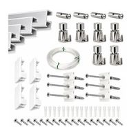 eurohang pack colgar cuadros sin agujeros 6m guias aluminio plata mate con 6 colgadores automatico cuelga cuadros sin clavos hogar oficina