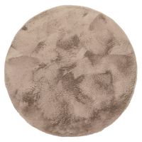alfombra de piel fluffy beige 120 cm redondo