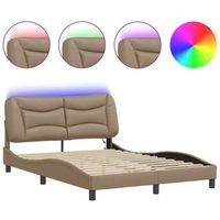 estructura de cama con led sin colchon hvar capuchino 140x190 cm vidaxl