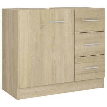 Armario Para Lavabo Madera Contrachapada Color Roble 63x30x54cm
