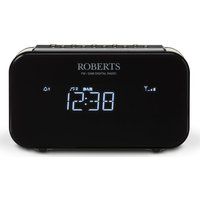 roberts ortus1 dabr clock radio - black black