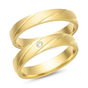 Alianzas 8 quilates oro amarillo con diamante