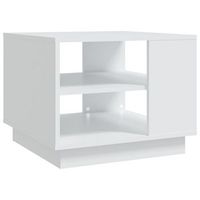 mesa de centro con estantes diseno moderno y contemporaneo 55 x 55 x 43 cm madera de ingenieria blanca dec037903