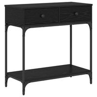 mesa consola  mesa de entrada roble negro 75 x 345 x 75 cm madera contrachapada