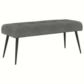 Banco Con Tapicería Con Botones Gris Oscuro 110 X 40 X 46 Cm Vidaxl