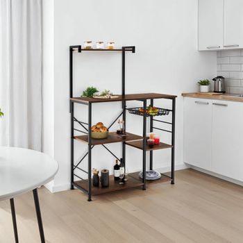 Estantería cocina estilo industrial 90x40x131,5 cm madera clara
