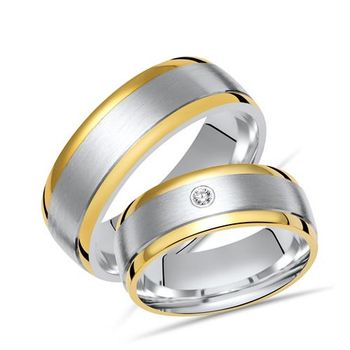 Alianzas plata 925 grabado circonita