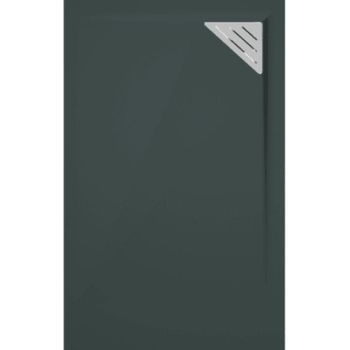 Plato De Ducha Resina Trinity Antracita  90x110 Cm Rejilla Derecha