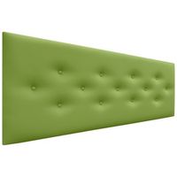 dhome cabecero de polipiel con 3 hileras intercaladas de botones cabezal tapizado cama lujo verde 135cm