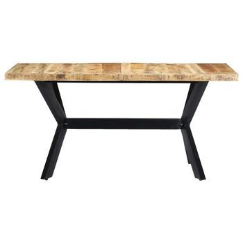 Mesa De Comedor | Mesa De Cocina Madera Maciza De Mango En Bruto 160x80x75 Cm