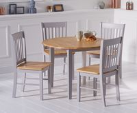 amalfi oak and grey painted extending dining table with chairs - oak and grey 2 chairs