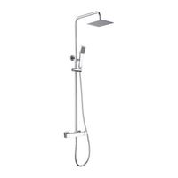 columna de ducha termostatica cromada en acero y laton con soporte extensible