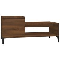 mesa de centro de diseno moderno y contemporaneo 100 x 50 x 45 cm madera de ingenieria marron y metal dec038591