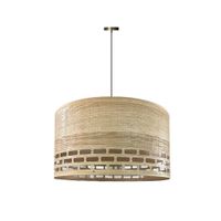 lampara de techo de madera clara con tela natural