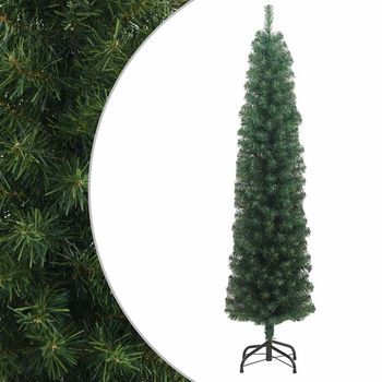 Árbol De Navidad Artificial Delgado Y Soporte Pvc Verde 240 Cm Vidaxl