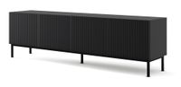 mueble para tv efecto madera negro led