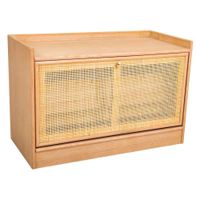 banqueta zapatero de mdf y rejilla marron 80x38x53