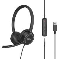auriculares zoy zhs40 con cable mini jack y usb microfono y control negros