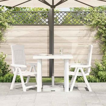 Mesa De Jardín | Mesa De Exterior De Plástico Blanco 80x75x72 Cm