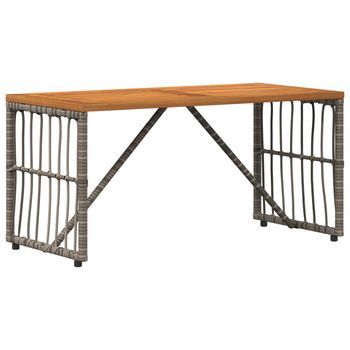 Mesa De Jardín | Mesa De Exterior Gris 80 X 40 X 40 Cm Acero Y Poliratán