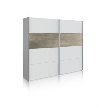 Armario brike 180 2 puertas correderas melamina, blanco artik