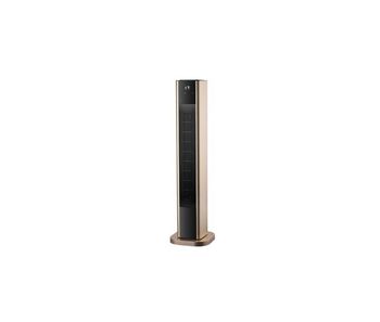 Termoventilador ceramico policarbonato color dorado serie vertical 22cm