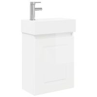 modulo de bano con griferia blanco brillante vidaxl