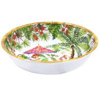 plato hondo de melamina grande decorado con monos de bali 23 cm
