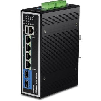 Conmutador Industrial TRENDnet TI-BG62I Gestorado L2+ 6 Puertos Gigabit PoE
