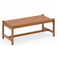 costway banco de jardin de 2 plazas 112cm madera con aceite de teca y asiento curvado de listones carga 240kg para parque porche entrada