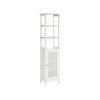 mueble de bano alto 30 x 160 cm almacenaje de bano con estantes mdf blanco alamos
