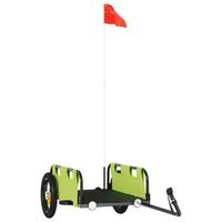 remolque para bicicletas hierro y tela oxford verde vidaxl