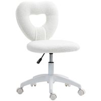 homcom silla de oficina silla de escritorio respaldo en forma de corazon acolchado blanco