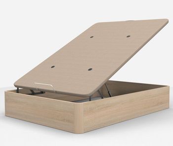 Dormidan - canape abatible de gran capacidad con esquinas redondeadas , base tapizada 3d transpirable + 4 válvulas aireación, 90x190cm roble