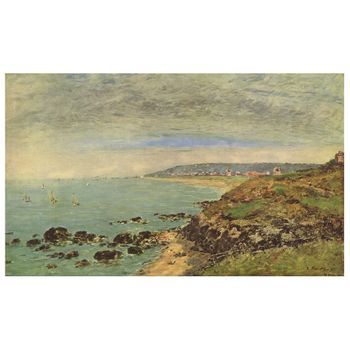 Legendarte - Cuadro Lienzo, Impresión Digital - La Côte Atlantique À Bénerville - Eugène Boudin - Decoración Pared Cm. 50x80