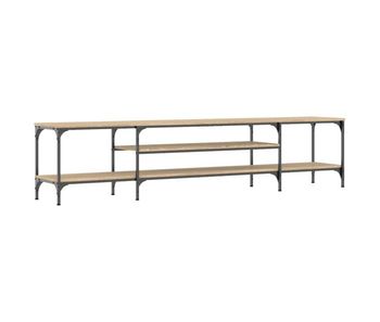 Mueble tv - mesa de tv madera ingeniería y hierro roble sonoma 201x35x45 cm