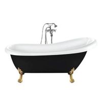 banera con patas richmond negra  171 cm patas leon doradas