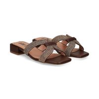 bibi lou sandalias planas mujer - marron talla 37