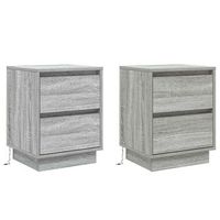 armario de noche 2 uds gris 39 x 345 x 50 cm vidaxl