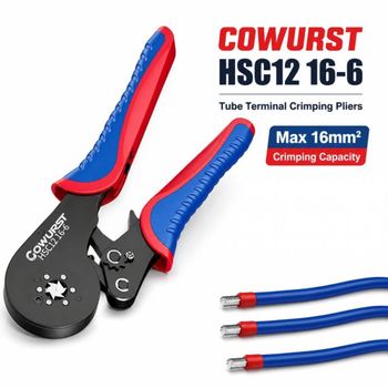 Pinza de crimpado HSC12 16-6 para terminales tubulares de 16 mm², herramienta manual de crimpado para conexión de cables eléctricos