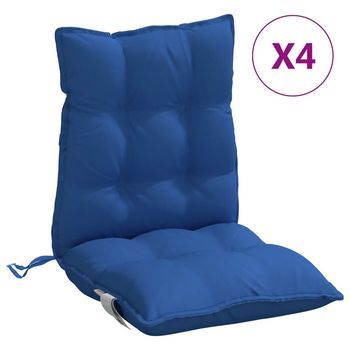 Cojines Para Silla Respaldo Bajo 4 Uds Tela Oxford Azul Real Vidaxl